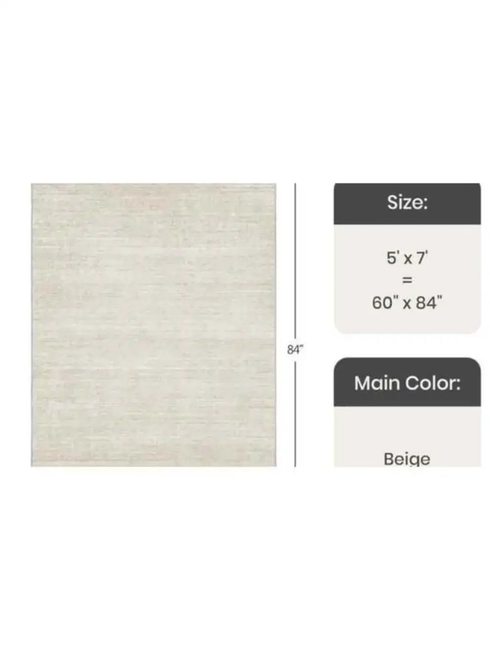 Washable Rugs 5x7 - Stain Resistant Area Rugs Living Room, Non Slip Backing